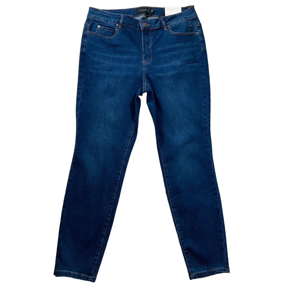 Tahari Womens Jeans 14W new nwt $98 Dark Wash Kelly Classic City Denim Stretch